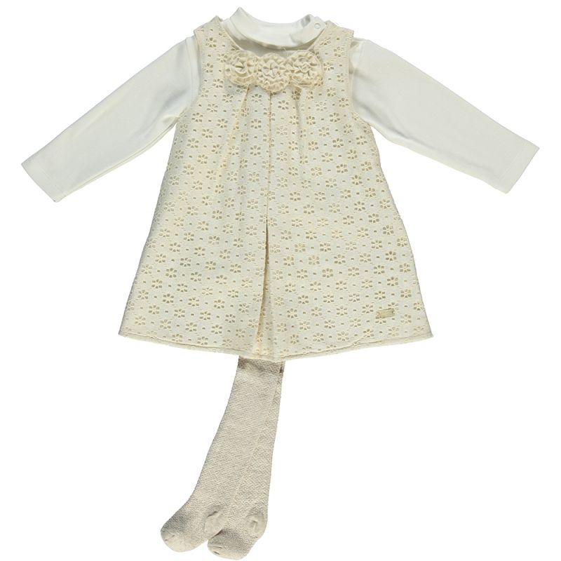 Set 3 piese cu rochie, bluza si dres, fete, Bebetto, Best Girl, Bej