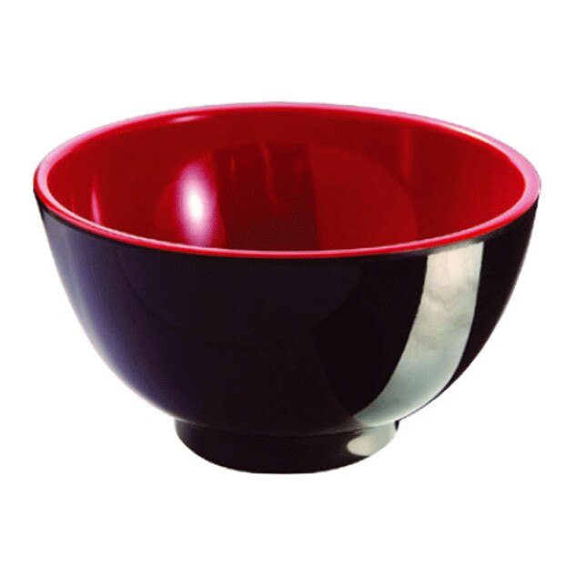 Bol melamina RAKI SHIBUI pentru orez 12cm negru, rosu