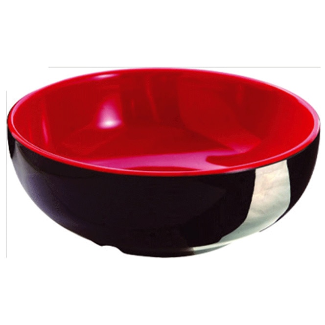 Bol melamina RAKI SHIBUI pentru orez 18cm negru,rosu