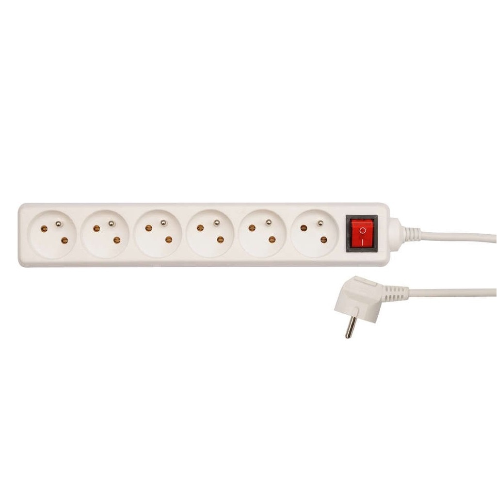 Prelungitor cu cablu, 1.5m, alb, 6 prize Vorel 72527