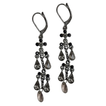 Cercei lungi dama, negru/gri, 6.1 cm lungime Cercei lungi dama, negru/gri, 6.1 cm lungime