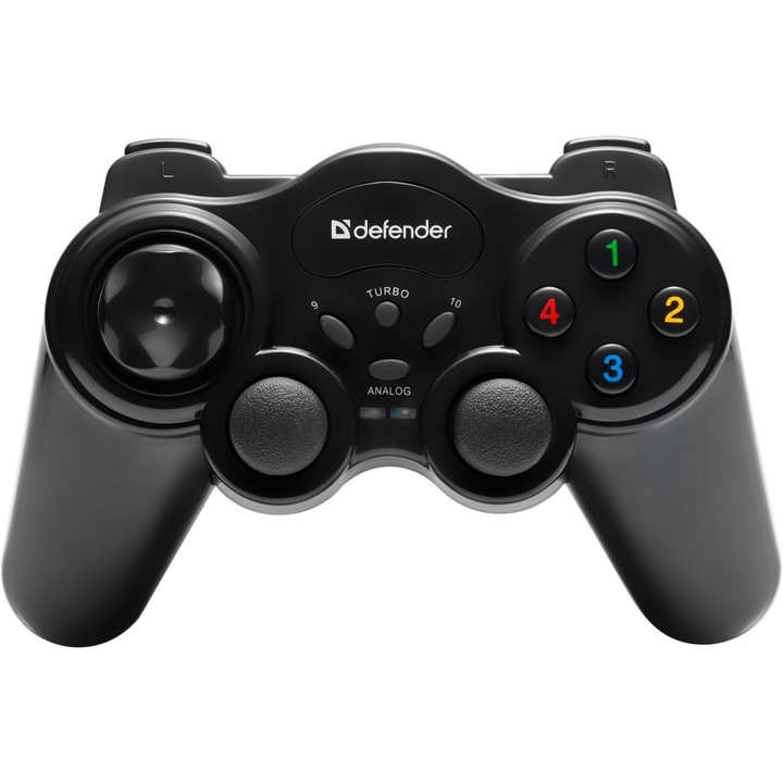 Gamepad wireless DEFENDER Game Master Wireless USB, 10 butoane, 2 vibratii shocks, 2 x mini joystick-uri