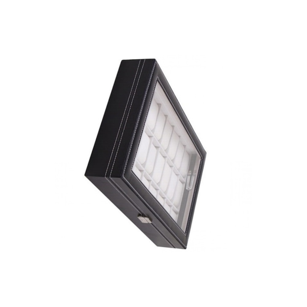 Cutie Ceasuri Bigshot 294-5 din Piele Ecologica si Fereastra Transparenta din PVC, 18 Pernite Incluse