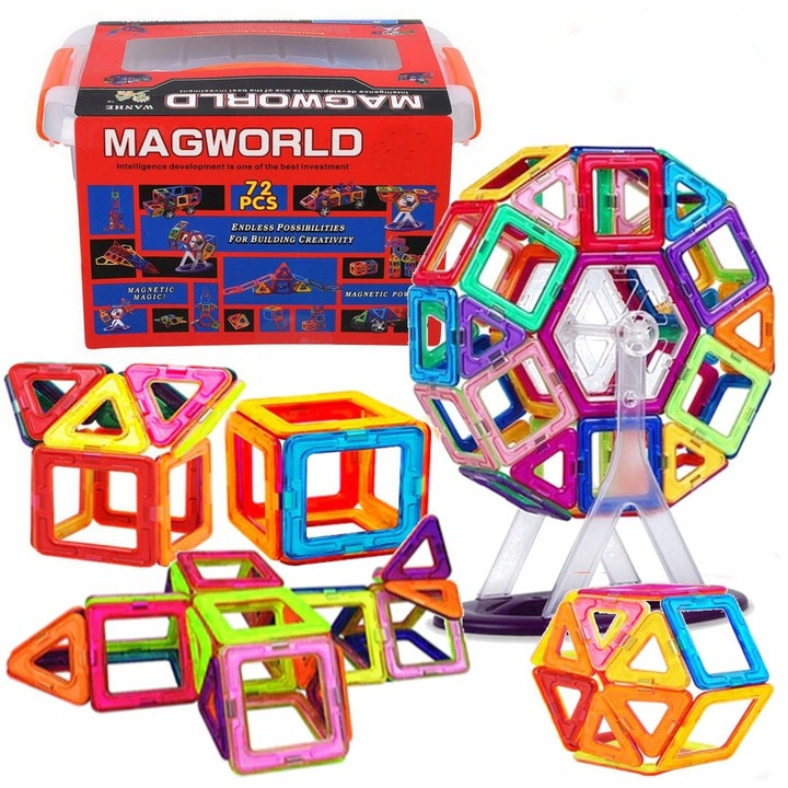 Set Inteligent de Constructie Magnetic Educativ si Creativ, 