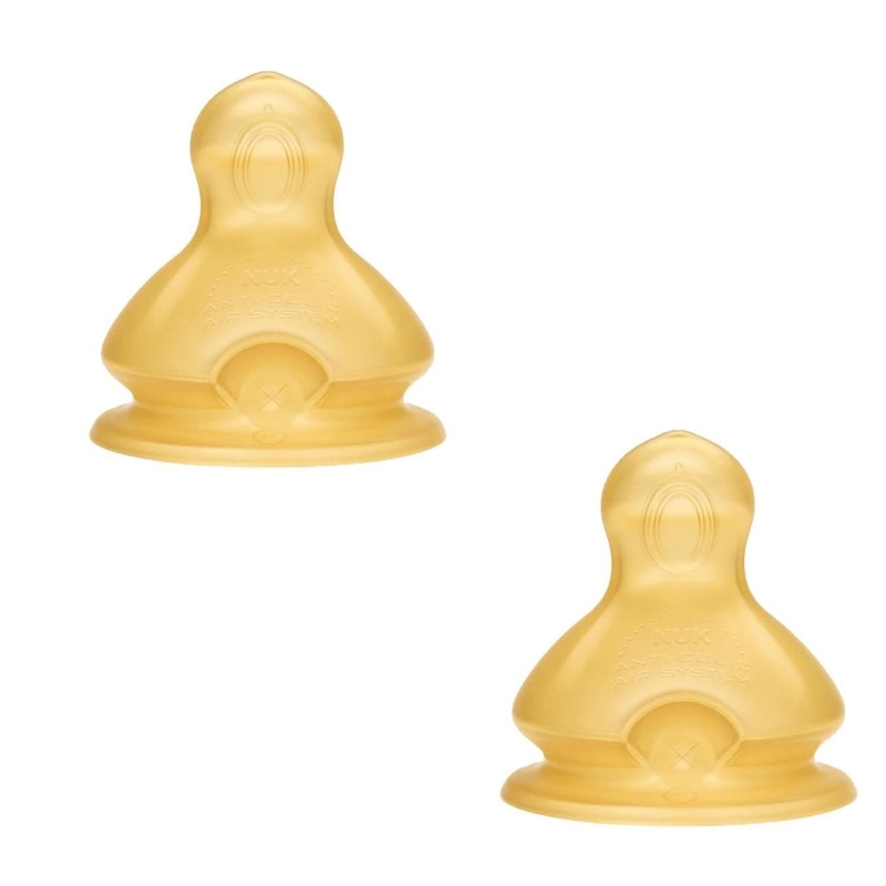 Set 2 tetine anticolici din latex M Nuk First Choice+ 713242, Galben 6+ luni
