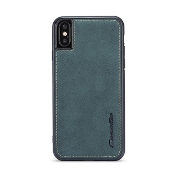 Husa iPhone X / XS, CaseMe, slim piele, tip back cover, textura catifelata, Verde