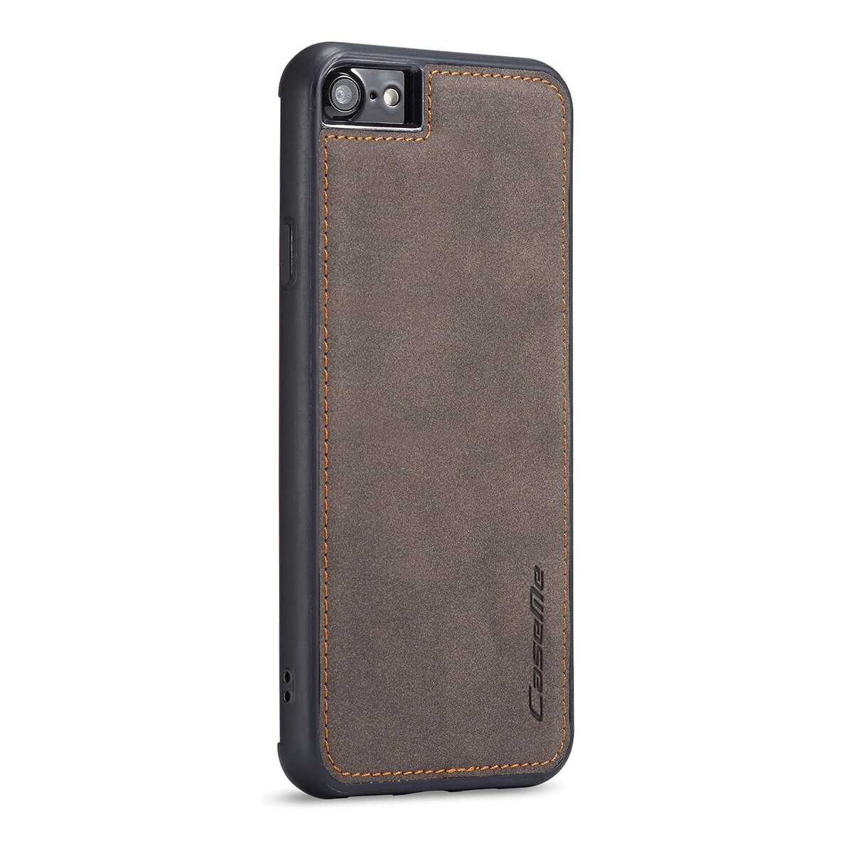 Husa iPhone SE 2 (2020), iPhone 8, iPhone 7, iPhone 6, 6s, CaseMe, slim piele, tip back cover, textura catifelata, Maro coffee