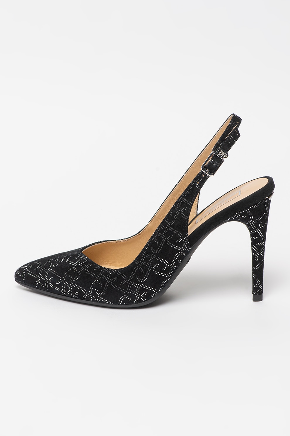 Liu Jo, Pantofi slingback cu toc stiletto si piele intoarsa