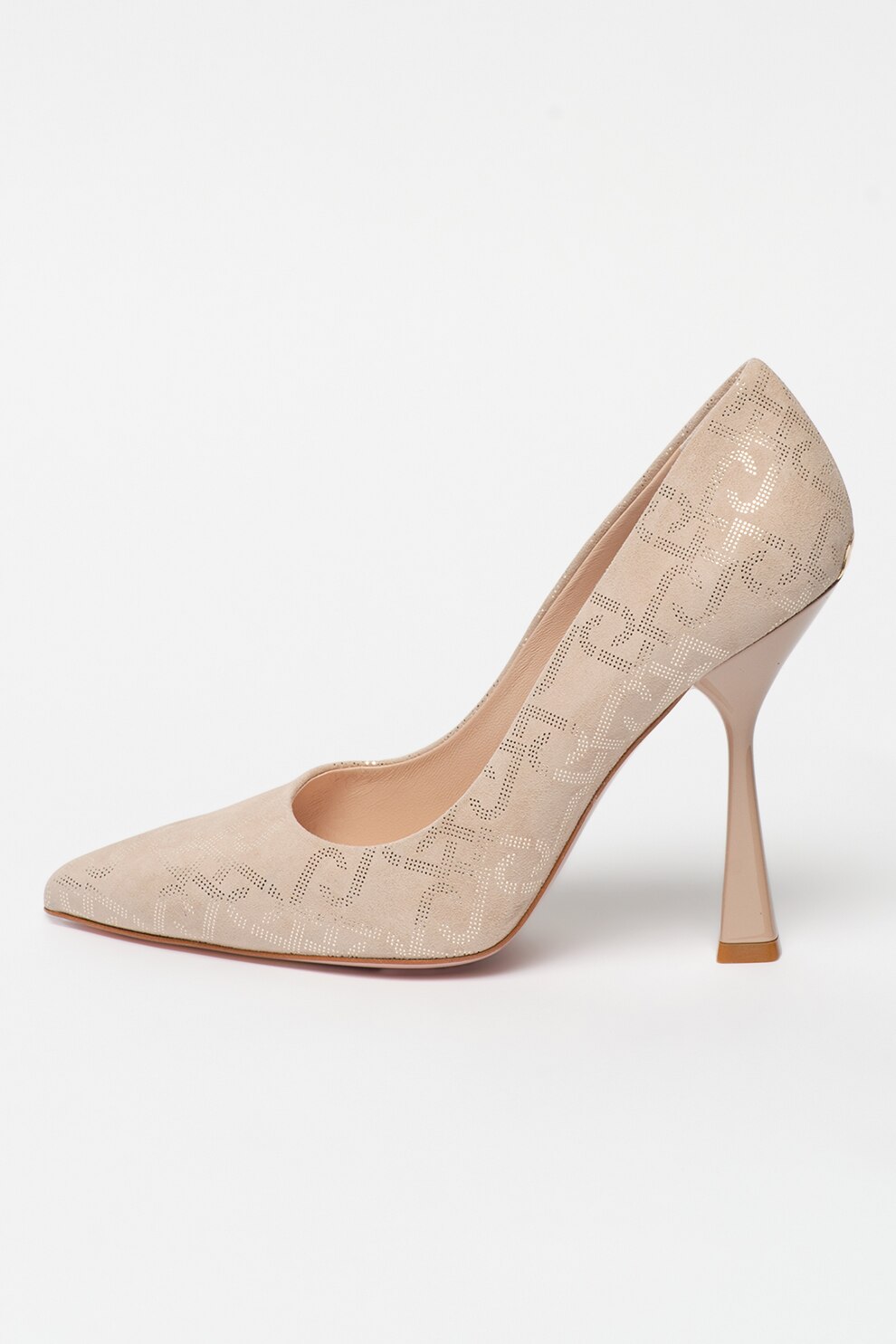 Liu Jo, Pantofi de piele intoarsa cu varf ascutit si model logo Cleope