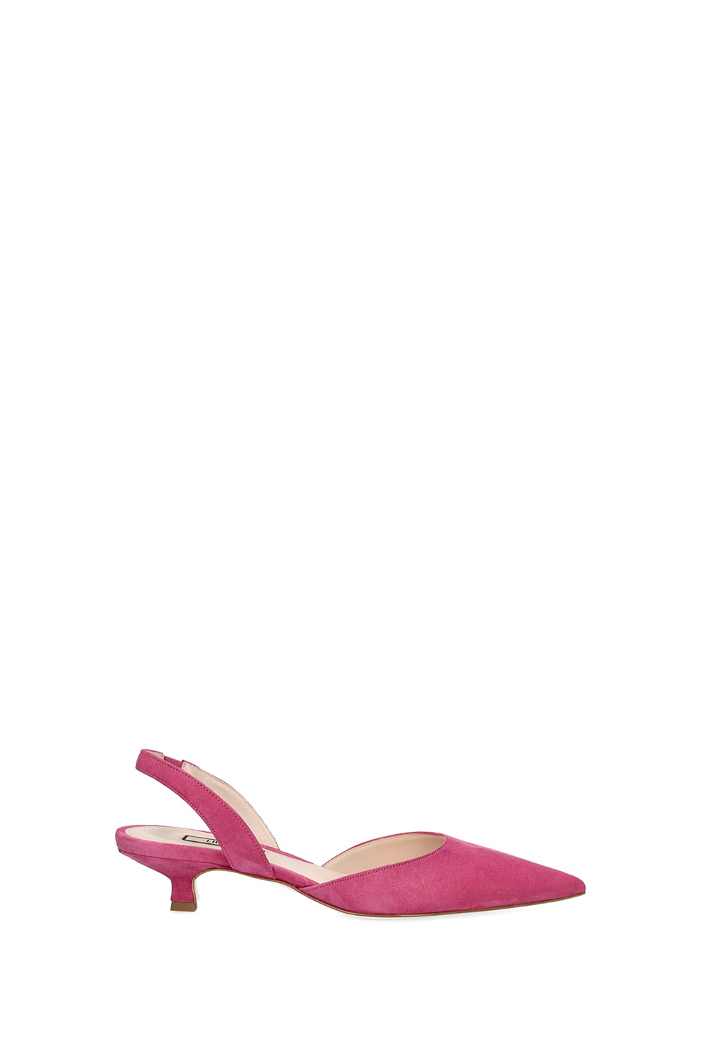 Liu Jo, Pantofi din piele intoarsa cu bareta slingback si toc kitten