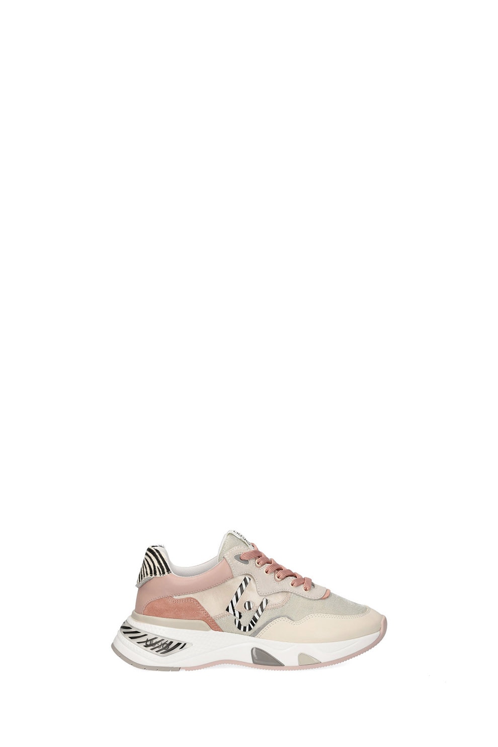 Liu Jo, Pantofi sport de piele ecologica si piele, Bej/Roz prafuit, 39