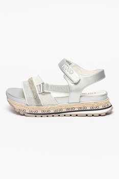 Liu Jo, Sandale cu velcro si strasuri Liu Jo, Sandale cu velcro si strasuri