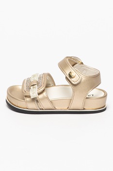 Liu Jo, Sandale de piele ecologica cu velcro, Maro taupe deschis, 22 EU Liu Jo, Sandale de piele ecologica cu velcro, Maro taupe deschis, 22 EU