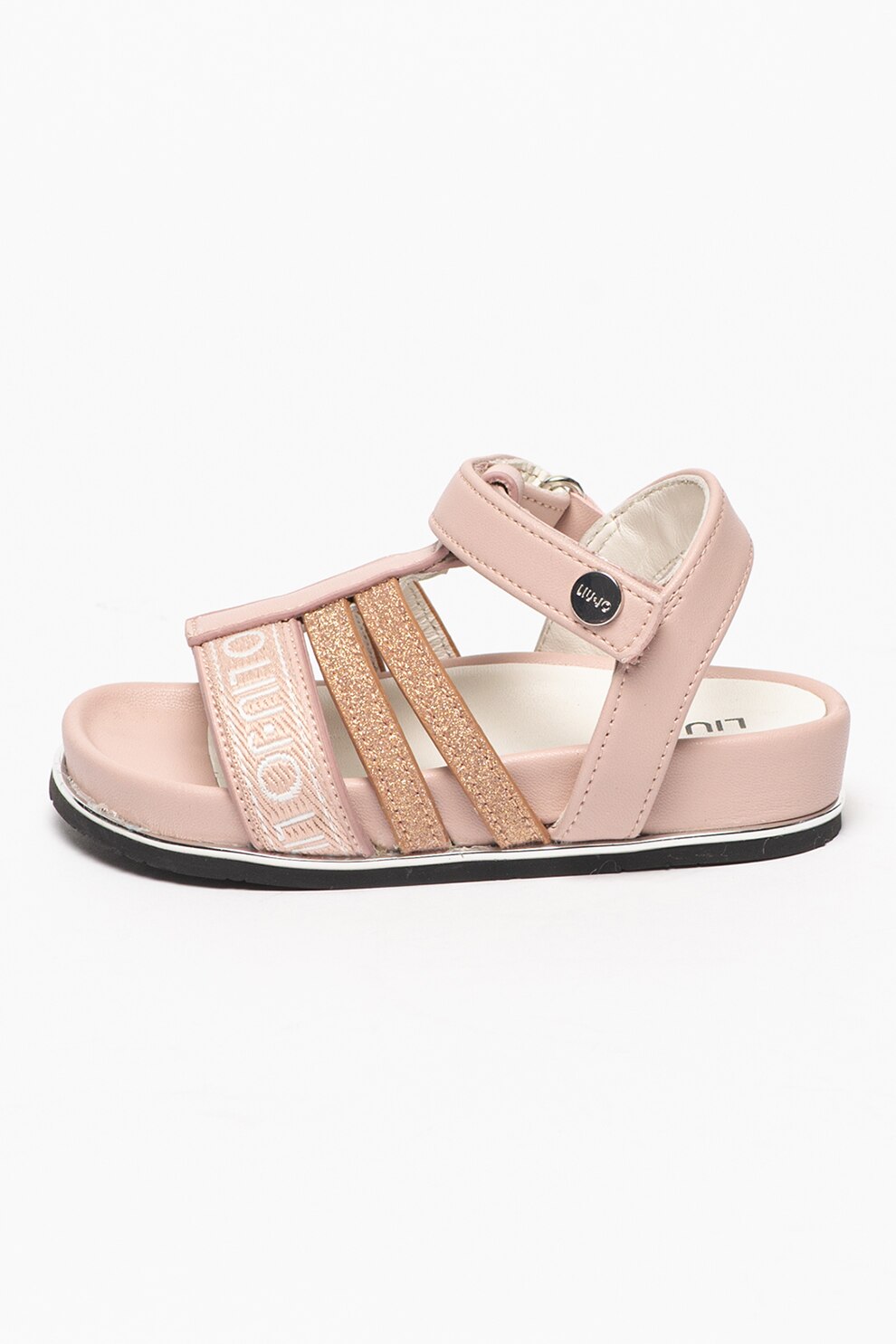 Liu Jo, Sandale de piele ecologica si material textil, Roz prafuit, 21 EU