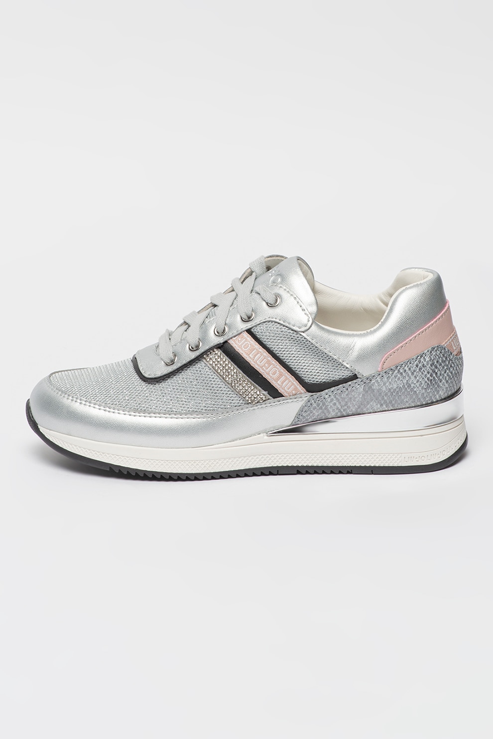 Liu Jo, Pantofi sport cu strasuri si insertie cu model tip piele de sarpe