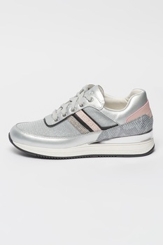 Liu Jo, Pantofi sport cu strasuri si insertie cu model tip piele de sarpe Liu Jo, Pantofi sport cu strasuri si insertie cu model tip piele de sarpe