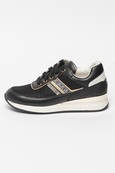 Liu Jo, Pantofi sport cu strasuri si insertie cu model tip piele de sarpe Liu Jo, Pantofi sport cu strasuri si insertie cu model tip piele de sarpe