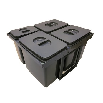 Cos de gunoi Jazz 60 incorporabil, colectare selectiva, 3 compartimente x15 litri si 1x7 litri, H300 mm Cos de gunoi Jazz 60 incorporabil, colectare selectiva, 3 compartimente x15 litri si 1x7 litri, H300 mm