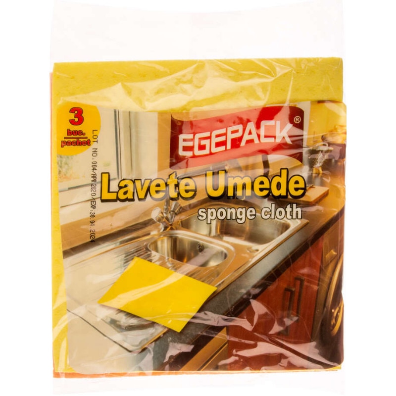 Set 3 lavete umede, Egepack, 15x15 cm
