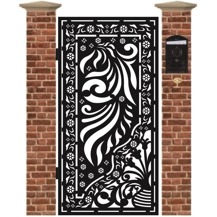 Poarta pietonala din tabla debitata cu plasma MAX 78 1940 x 990 mm