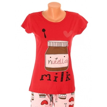 Pijama haioasa bumbac rosu/roz- I Love Nutella & Milk, marimea XL, Radar 030 Pijama haioasa bumbac rosu/roz- I Love Nutella & Milk, marimea XL, Radar 030