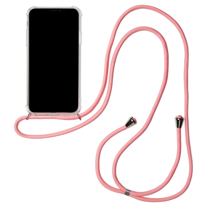 Carcasa de protectie pentru Samsung Galaxy S9 Plus, United Case, TPU, Transparent, Cordon roz