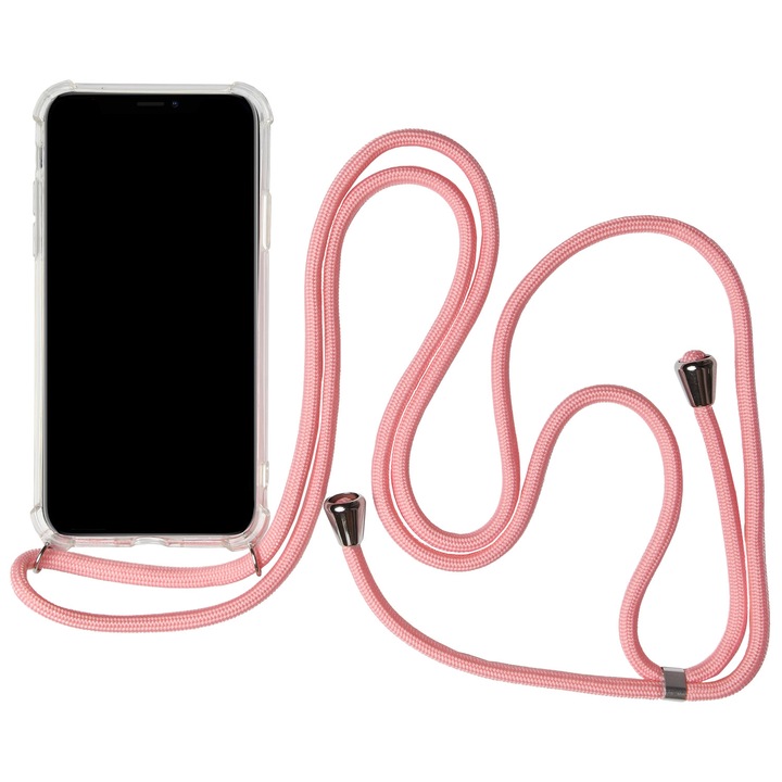 Carcasa de protectie pentru Samsung A40, United Case, TPU, Transparent, Cordon roz