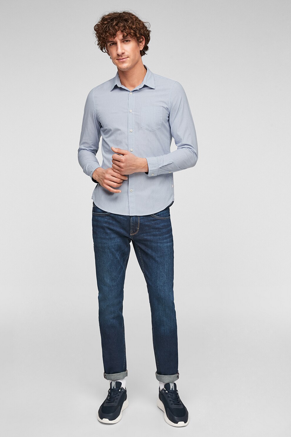 s.Oliver, Camasa cu guler ascutit, Albastru pastel