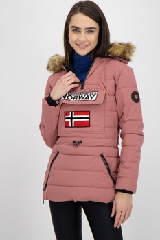 Geographical Norway, Geaca cu aspect matlasat Boonshine, Roz prafuit/ Negru Geographical Norway, Geaca cu aspect matlasat Boonshine, Roz prafuit/ Negru