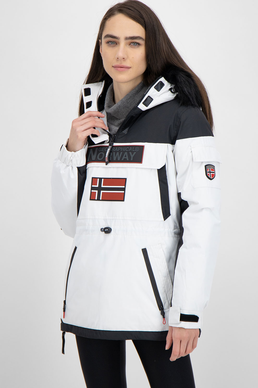 Bruna Kapucnis Bélelt Bebújós Télikabát   Geographical Norway (BRUNA LADY 054 NA