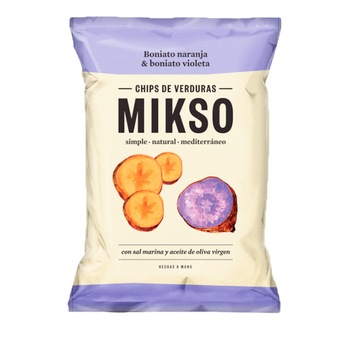 Chipsuri din cartofi dulci portocalii si violet Mikso, 85g