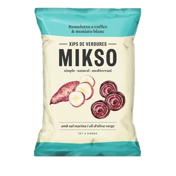 Chipsuri din sfecla, cartofi si cartofi dulci Mikso, 85g Chipsuri din sfecla, cartofi si cartofi dulci Mikso, 85g