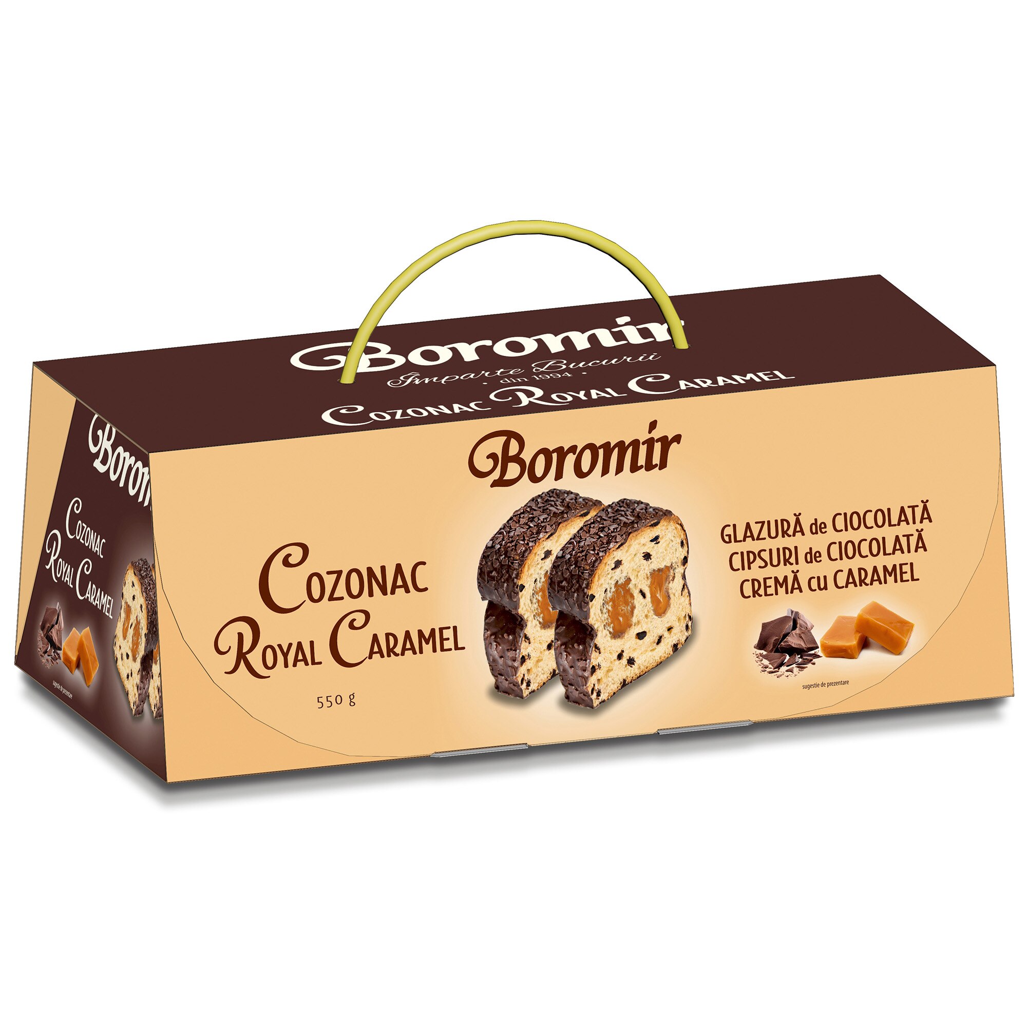 Cozonac Royal Chocolate Crema Ciocolata cu Alune si Cipsuri de Ciocolată