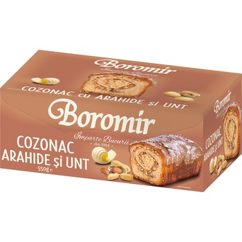 Cozonac cu arahide si unt Boromir, 550g Cozonac cu arahide si unt Boromir, 550g