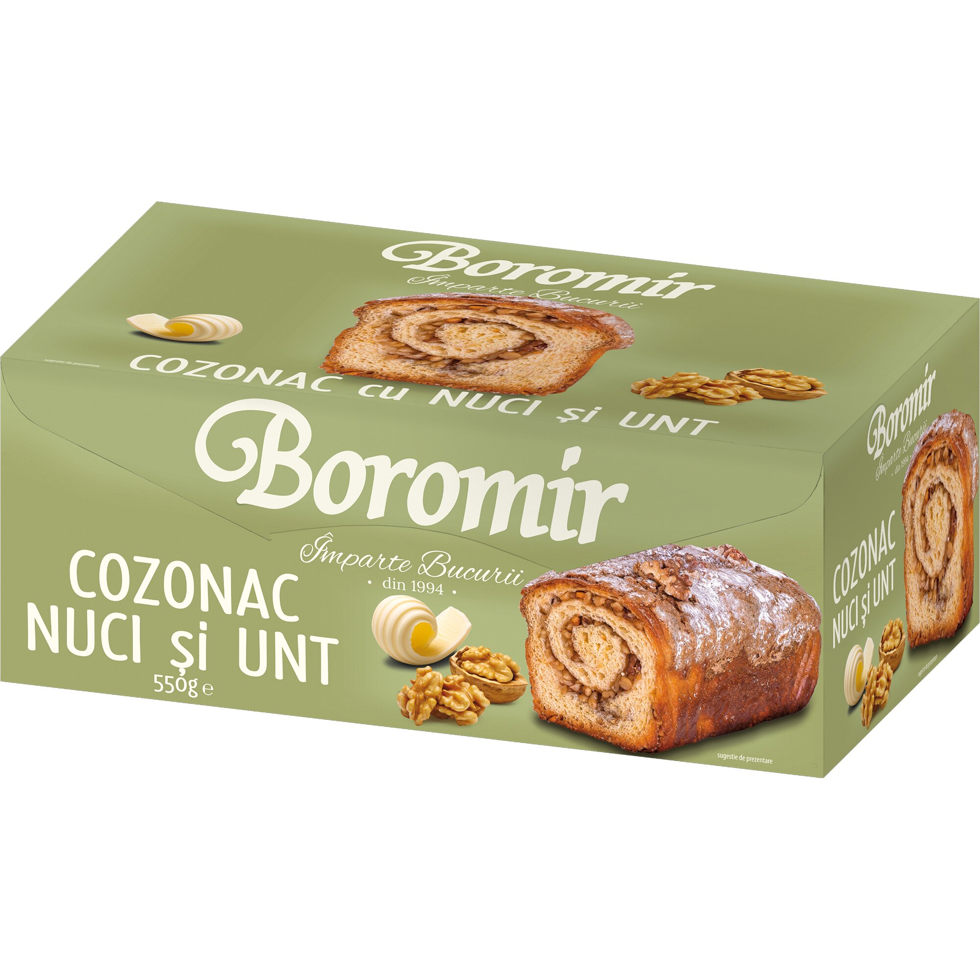 Cozonac cu nuci si unt Boromir, 550g
