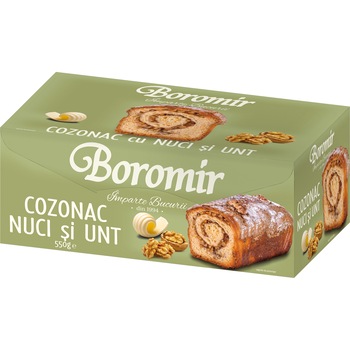 Cozonac cu nuci si unt Boromir, 550g Cozonac cu nuci si unt Boromir, 550g