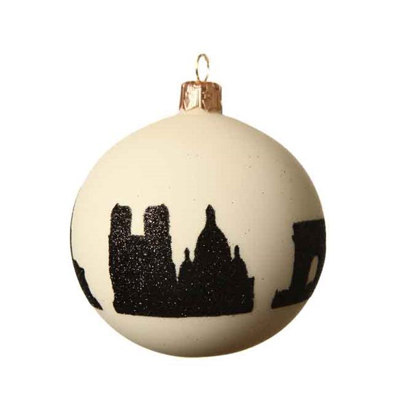 Glob decorativ - Sky Line, Alb / Negru, Sticla