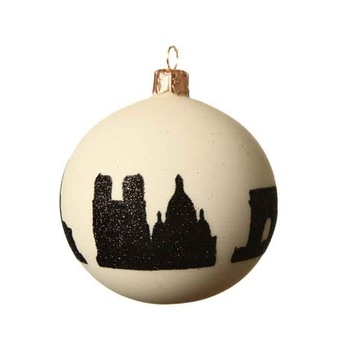 Glob decorativ - Sky Line, Alb / Negru, Sticla Glob decorativ - Sky Line, Alb / Negru, Sticla