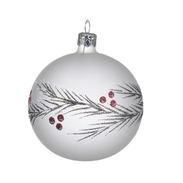 Glob decorativ - Bauble Holly Berry, Gri, Sticla