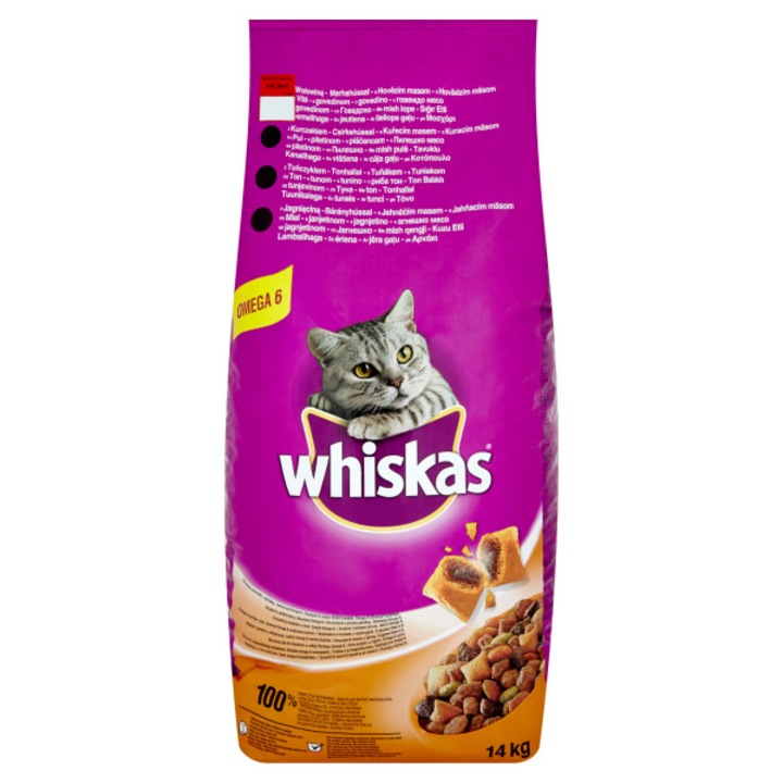 Hrana uscata pentru pisici Whiskas, Vita si Ficat, 14Kg