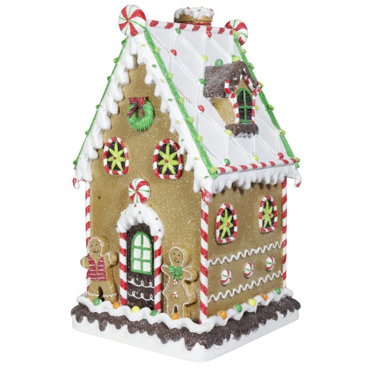 Figurina Casuta din turta dulce, pictata manual, multicolor, 51 cm