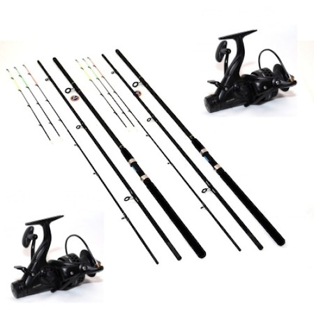 Set 2 Lansete Feeder cu 2 mulinete 4Karp, compozit carbon, 3.90 m