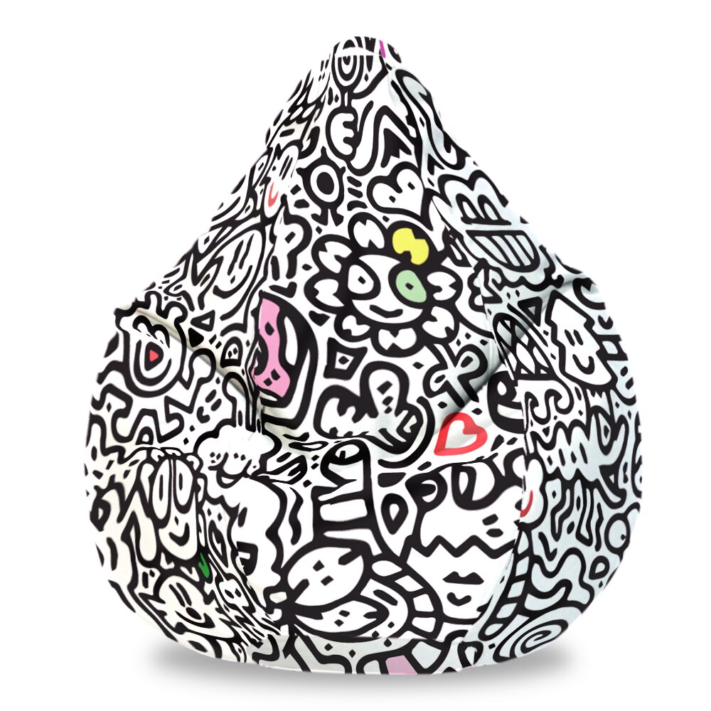 Fotoliu Puf FormTex BEAN BAG Doodle 2 tip para XL, cu maner, husa interioara