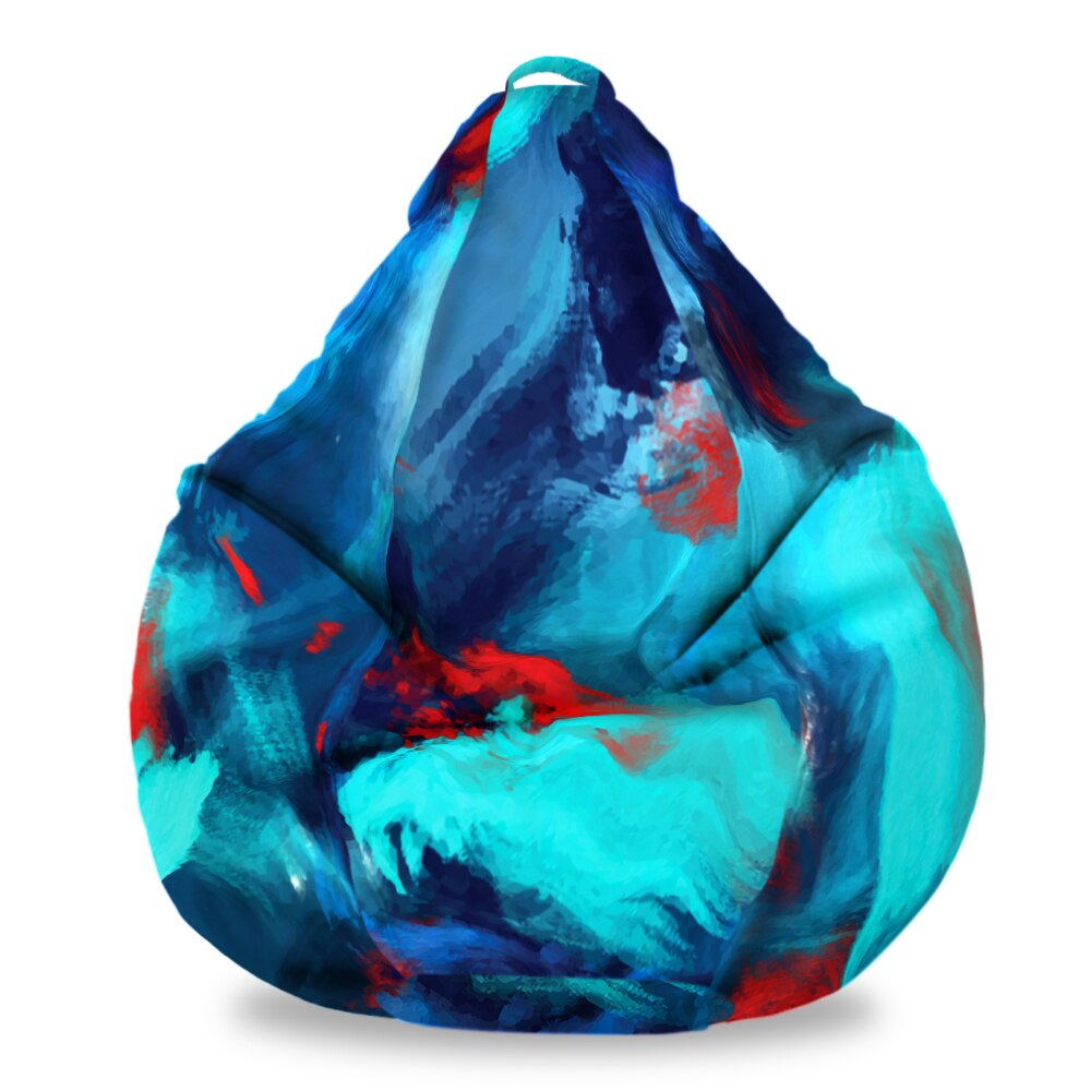 Fotoliu Puf FormTex BEAN BAG Pastel Albastru Rosu tip para XL, cu maner, husa interioara