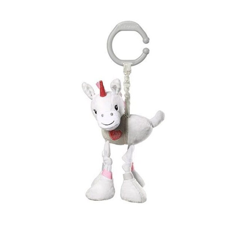 Jucarie din plus cu vibratii pentru carucior BabyOno Unicorn Lucky 649, Gri