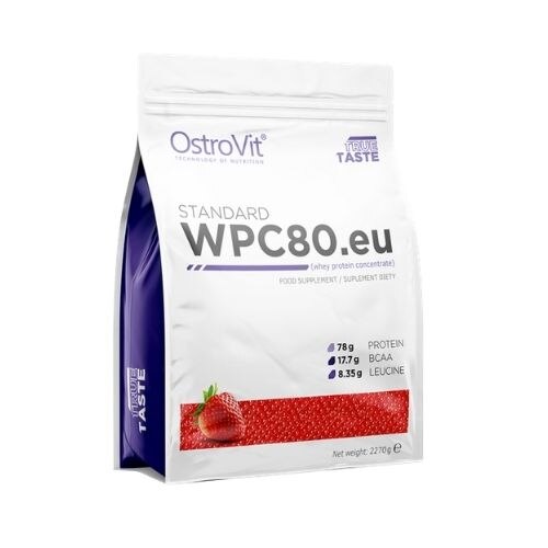 Proteine Ostrovit WPC80.eu 2270g, capsuni