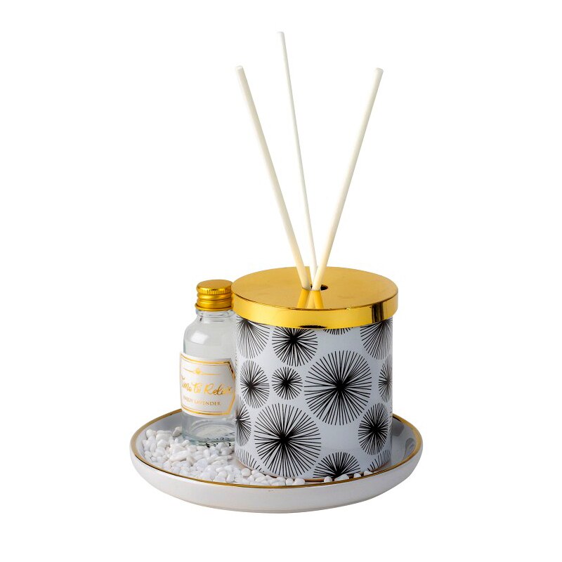 Set odorizant camera, lavanda, Alb, diametru 14 cm