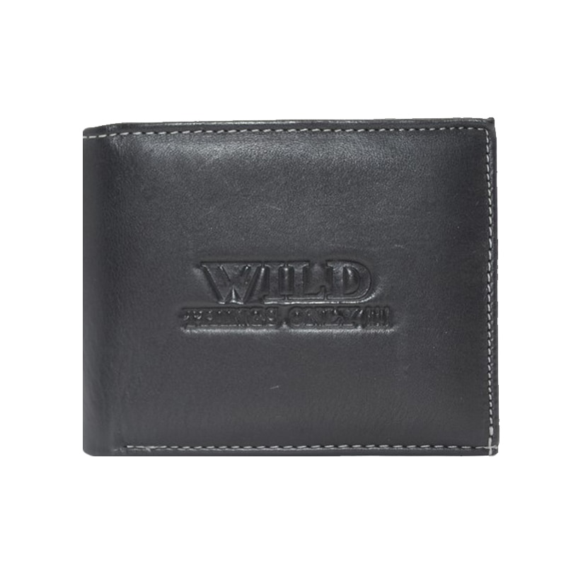 Portofel din piele pentru barbati Wild PPS-24, Negru