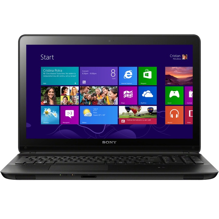 Laptop Sony VAIO SVF1521Z1EB.EE9 cu procesor Intel® Core™ i7-3537U 2.0GHz, Ivy Bridge, 8GB, 1TB, nVidia GeForce GT 740M 1GB, Microsoft Windows 8, Black