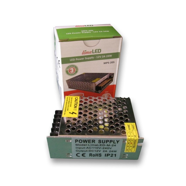Захранване limaLED за LED Ленти с Метален Корпус 24W 2A